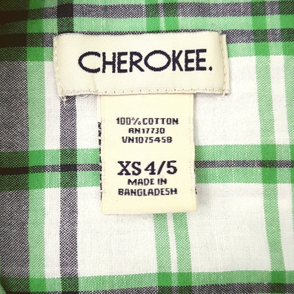 CHEROKEE Plaid Short Sleeve Collared Button Up - Picture 4 of 5